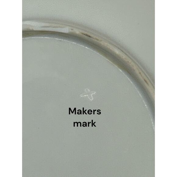 Set Of 2 Hand Painted Rose With Gold Trim 6” Cake Plates W/ Makers Mark. Rare - Picture 6 of 6